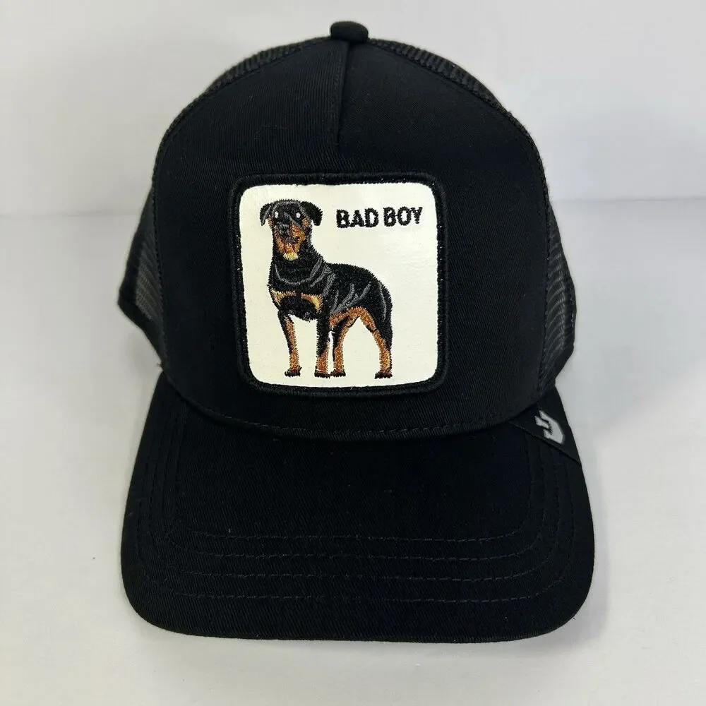Goorin Bros The Farm Snapback Trucker Hat Black Bad Boy Rottweiler Animal OSFM